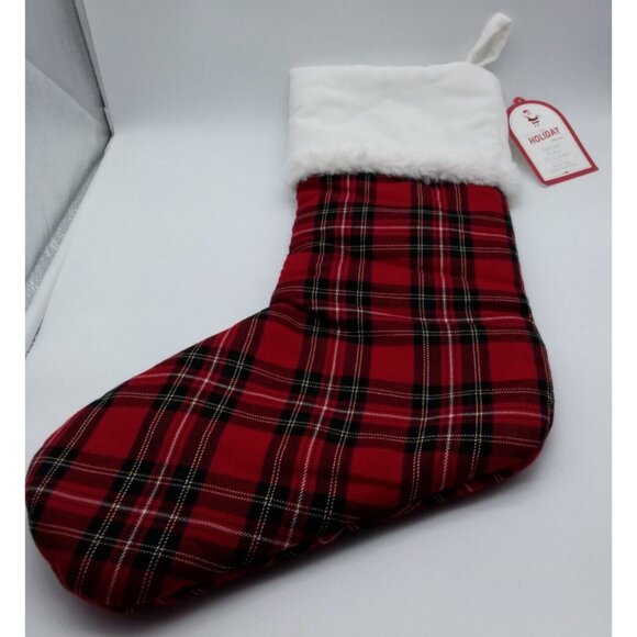 Pottery Barn Kids Graham Tartan Plaid Stocking Holiday Christmas Quilted Xmas - Picture 7 of 9